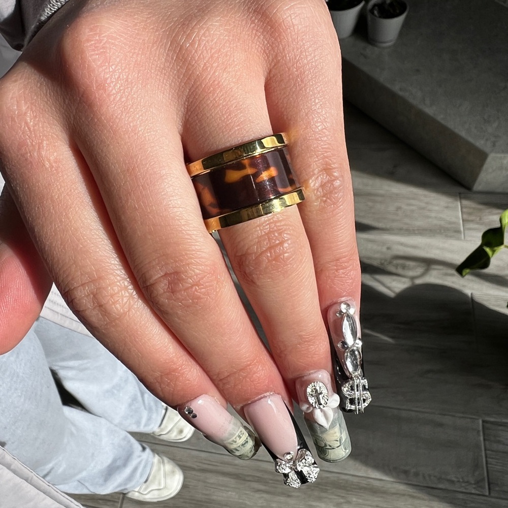 Michael Kors Tortoise Shell & Gold Tone Ring Size 7